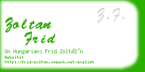zoltan frid business card